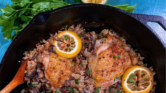 One Pot Chicken and Mushroom Rice